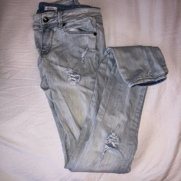 Roxy Ripped Blue Jeans - Picture 2 of 6